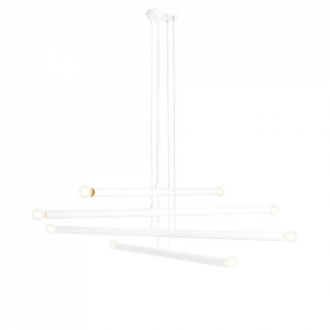 Lustra alba din metal cu 8 becuri Tubo Quiet Object