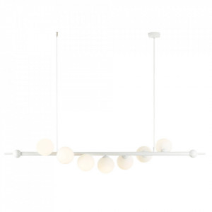 Lustra alba din sticla cu 7 becuri Wave Quiet Object