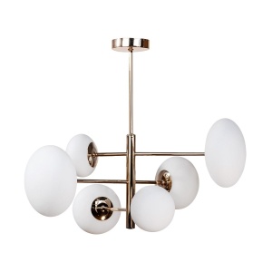 Lustra aurie/alba din metal cu 6 becuri Omi Zuma Line