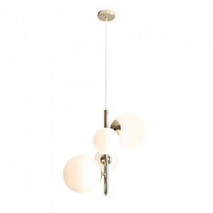 Lustra aurie/alba din sticla cu 4 becuri Bloom Quiet Object