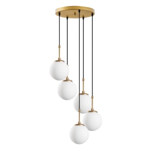 Lustra aurie din metal cu 5 becuri Orbıtal The Home Collection