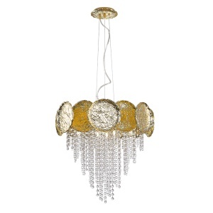 Lustra aurie/transparenta din metal cu 7 becuri Astra Zuma Line
