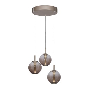 Lustra maro din sticla cu 3 LED-uri Pure Zuma Line