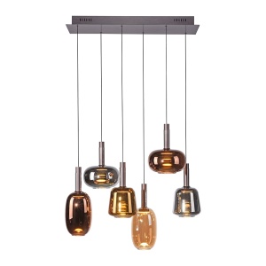 Lustra multicolora din sticla cu 6 LED-uri Irides Zuma Line