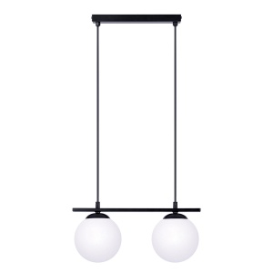 Lustra neagra/alba din metal cu 2 becuri Globe Zuma Line