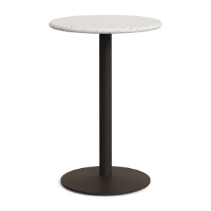 Masa bar exterior alba/verde din ciment 70 cm Esilda Terrazzo Kave Home