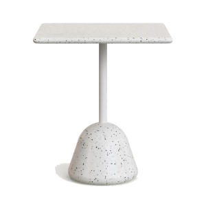 Masa bistro exterior alba din ciment 70x70 cm Saura Kave Home