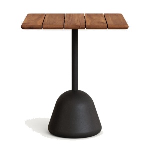 Masa bistro exterior maro/neagra din lemn 70x70 cm Saura Kave Home