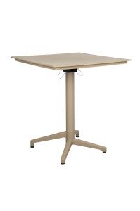 Masa bistro pliabila exterior bej din metal 70x70 cm George Quiet Object