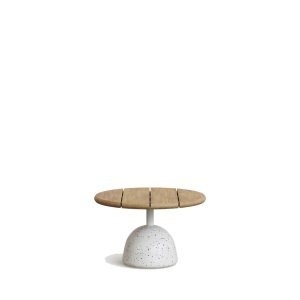 Masa cafea alba/maro din ciment 55 cm Saura Kave Home