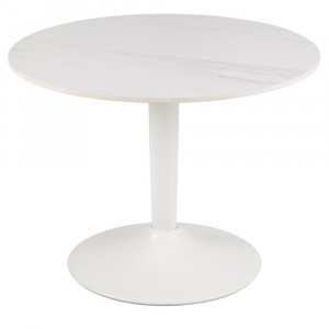 Masa de cafea alba din ceramica 60 cm Malta Quiet Object