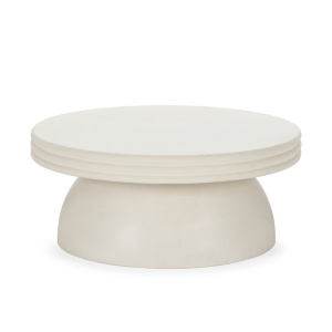 Masa de cafea alba din ciment 91 cm Kyle Thai Natura