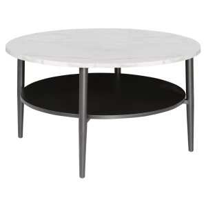 Masa de cafea alba/neagra din metal 80 cm Ella The Home Collection
