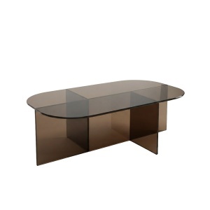 Masa de cafea din sticla maro 60x110 cm Eclat Quiet Object