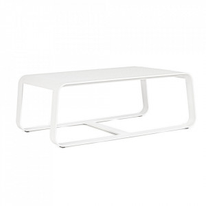 Masa de cafea exterior alba din metal 62x105 cm Merrigan Bizzotto