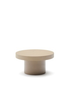 Masa de cafea exterior bej din ciment 90 cm Aiguablava Kave Home