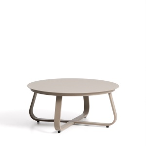 Masa de cafea exterior grej din metal 80 cm Tamaris Kave Home