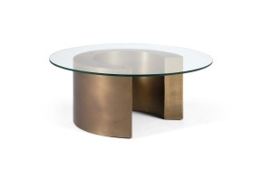 Masa de cafea maro alama din metal 88 cm Clue Giner y Colomer