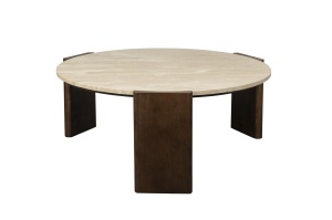 Masa de cafea maro din piatra 90 cm Valcour Dutchbone