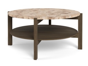 Masa de cafea maro inchis din marmura 80 cm Dorsett Quiet Object