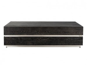 Masa de cafea neagra/argintie din lemn si inox 80x150 cm Blackbone Richmond Interiors
