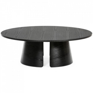Masa de cafea neagra din lemn 110 cm Cep Teulat