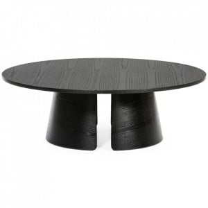 Masa de cafea neagra din lemn si placaj 110 cm Cep Teulat