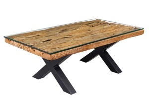 Masa de cafea neagra/maro din lemn 60x110 cm Barracuda The Home Collection
