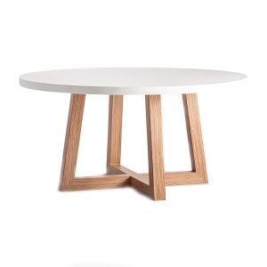 Masa dining alb antic/maro din ciment 150 cm Koshena Vical Home