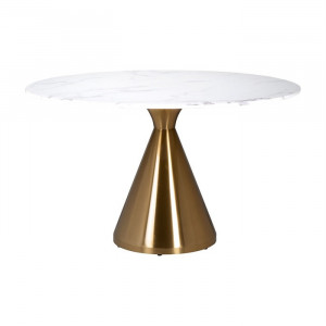 Masa dining alba/aurie din metal 130 cm Tenille Richmond Interiors
