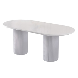 Masa dining alba din lemn 100x200 cm Lipea The Home Collection