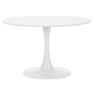 Masa dining alba din metal 120 cm Bloom Bizzotto