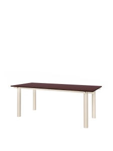Masa dining crem deschis/rosu din metal 90x200 cm Atura Ferm Living