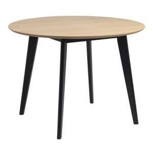 Masa dining din lemn maro/negru 105 cm Roxby Quiet Object