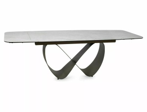 Masa dining extensibila bej/maro cupru din metal 95x160(236) cm Infinity The Home Collection