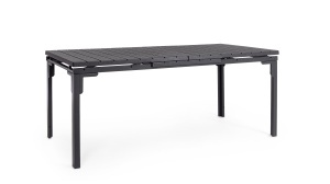 Masa dining extensibila exterior gri carbune din metal 90x180(240) cm Sarita Bizzotto