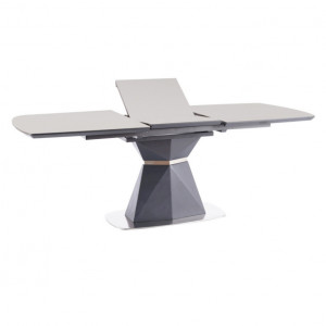 Masa dining extensibila gri din MDF si otel 90x160(210) cm Cortez Signal Meble