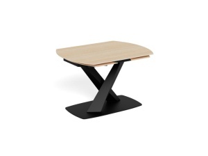 Masa dining extensibila maro/neagra din ceramica 90x120(180) cm Morella Actona Company