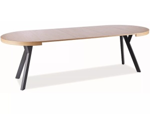 Masa dining extensibila maro/neagra din metal 100(250) cm Domingo The Home Collection