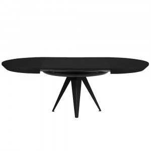 Masa dining extensibila neagra din lemn 130(230) cm Alma Micadoni