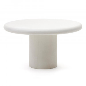 Masa dining exterior alba din ciment 140 cm Addaia Kave Home