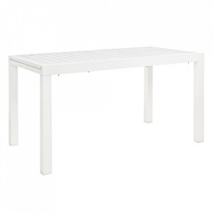 Masa dining exterior extensibila alba din metal 77x140(210) cm Hilde Bizzotto