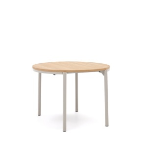 Masa dining exterior extensibila maro/gri din lemn 90(170) cm Montuiri Kave Home
