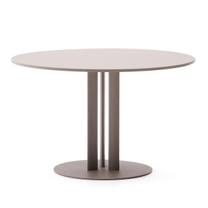 Masa dining exterior grej din metal 80 cm Sedalis Kave Home