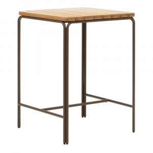 Masa dining exterior maro din lemn 70x70 cm Salguer Kave Home