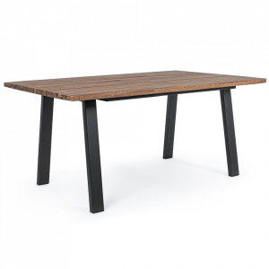 Masa dining exterior maro/neagra din lemn 90x160 cm Oslo Bizzotto