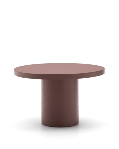 Masa dining exterior maro teracota din ciment 120 cm Aiguablava Kave Home