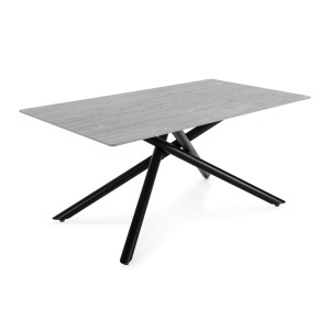 Masa dining gri/neagra din piatra 90x160 cm Saki The Home Collection