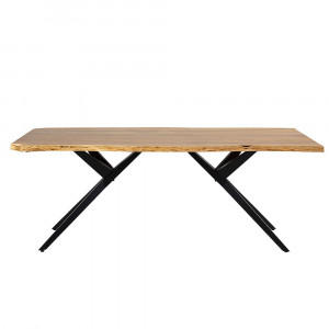 Masa dining maro/neagra din lemn 100x200 cm Mudri Quiet Object