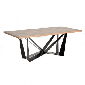 Masa dining maro/neagra din lemn de salcam si metal 100x200 cm Amos Giner y Colomer